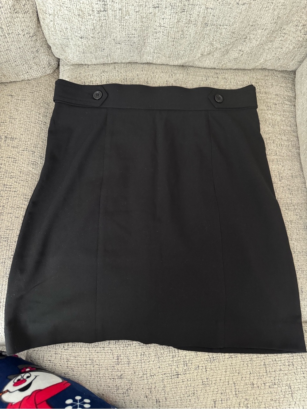 Counterparts Black Pencil Skirt with Button Waist Detail